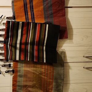 Bundle of 3 Nasima Silks Elegant Striped Scarves with Fringe